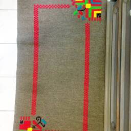 Handwoven Wool Rug With Traditional Bulgarian Ethno Motifs. Handmade Runner. Red Area Rug, Kitchen Living Room Carpet, Bedroom - thumbnail 3