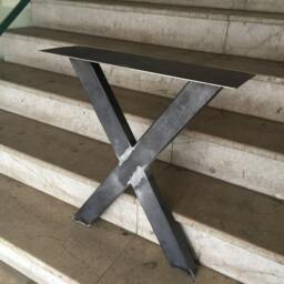 "28"" X Frame Metal Table Legs, Steel Base, Width 24"", Height 26"" - 30" - thumbnail 2