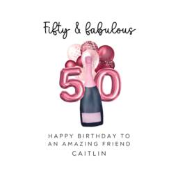 Friend 50Th Birthday Candle Sticker Label Gifts Labels 50 Card - thumbnail 4