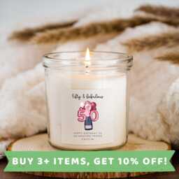 Friend 50Th Birthday Candle Sticker Label Gifts Labels 50 Card - thumbnail 1