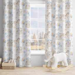 Carousel - Blue, Curtains, Blackout Or Non Blackout, Eyelet, Pencil Pleat Rod Pocket, Horse Home Decor