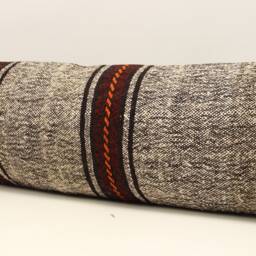 King Size Kilim Lumbar Pillow Cover - 14x48 Inch, Turkish Wool - thumbnail 3