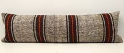 King Size Kilim Lumbar Pillow Cover - 14x48 Inch, Turkish Wool - thumbnail 1