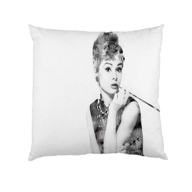 Audrey Hepburn Breakfast At Tiffanies - Watercolour Cushion , Water Colour Case Cover Or & Filling - image 1
