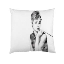 Audrey Hepburn Breakfast At Tiffanies - Watercolour Cushion , Water Colour Case Cover Or & Filling - thumbnail 1