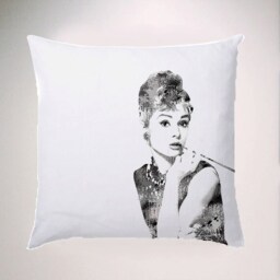 Audrey Hepburn Breakfast At Tiffanies - Watercolour Cushion , Water Colour Case Cover Or & Filling - thumbnail 2