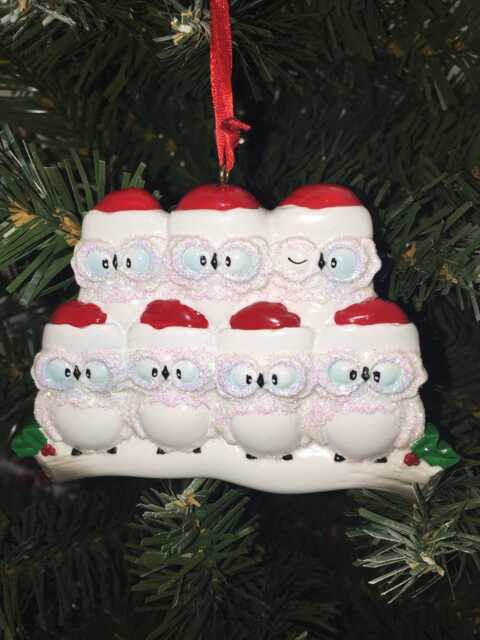 Personalized Owl Family Christmas Tree Ornament
