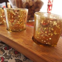 Wine Barrel 3 Mercury Glass Votive Candle Holder in Stain - thumbnail 4