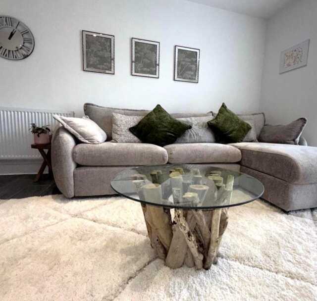 Handmade Driftwood Coffee Table With Glass Top, Coastal Decor - image 1