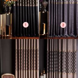Beige Stone & Gold Turkish Curtain Panel Luxury Home Drape - thumbnail 2
