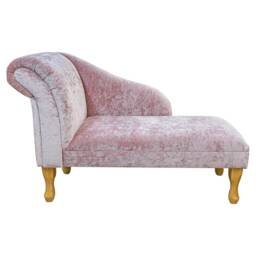 Handmade Blush Pink Crush Velvet Chaise Longue - 45 - thumbnail 2
