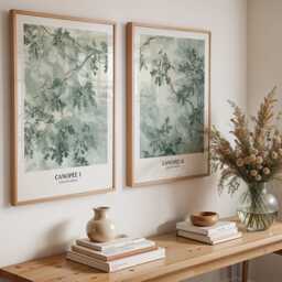Set Of 2 Green Toile Botanical Prints, Sage Wall Art, Neutral Art Pair, Classic French Style Gallery - thumbnail 3