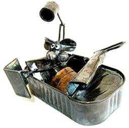 Mouse Reading in Bed Handmade From A Recycled Sardine Tin - thumbnail 1