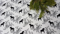 Dala Horse Tree Skirt, Christmas Monochrome Skirt