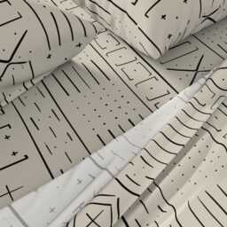 Mudcloth Sheets - Large - Bone White By Michelleaitchison Ethnic Tribal Geometric Cotton Sateen Sheet Set Bedding Spoonflower - thumbnail 2