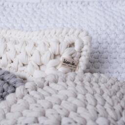 Set Of Two Soft Cotton Natural Colors Round Crochet Home Decor Pillows - thumbnail 3