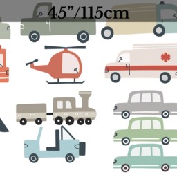 Kids Transport Wall Decal - Cute Vehicle Sticker Nursery Boys Cars Little Construction Decals - thumbnail 4