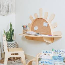 Sunshine Wall-Mounted Activity Table With Chair, Set Desk & Chair For 4 Year Old, Toddler Furniture, Montessori Table, Baby Dressing - thumbnail 3