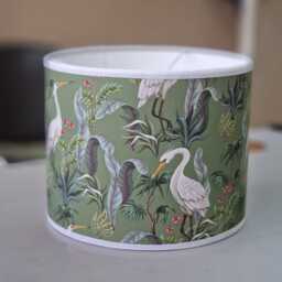 Handmade Heron Lampshade Sage Green Tropical Bird Pendant Light - thumbnail 2