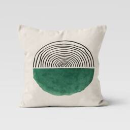 Abstract Geometric Cushion Cover, Sun Pillow Case, Mid Century Modern Living Room Decor, Bohemian Minimalist Drawing Case - thumbnail 3