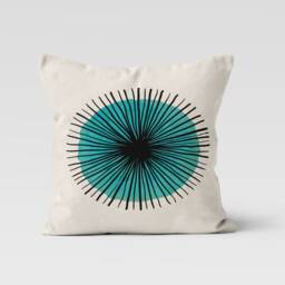 Abstract Geometric Cushion Cover, Sun Pillow Case, Mid Century Modern Living Room Decor, Bohemian Minimalist Drawing Case - thumbnail 2