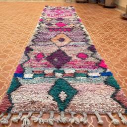 Colorful Boujaad Wool Rug Moroccan Berber Hallway Runner - 2.2 X 9.10 Ft - thumbnail 2