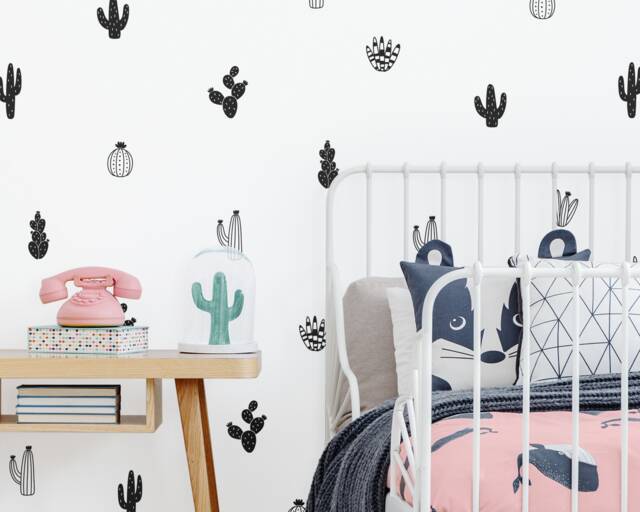 Cactus Wall Decals - Nursery Decals, Vinyl Tribal Stickers, Succulent & Cacti - image 1
