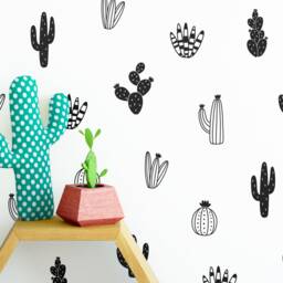 Cactus Wall Decals - Nursery Decals, Vinyl Tribal Stickers, Succulent & Cacti - thumbnail 2