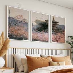 Japanese Set Of 3 Posters, Art Print Set, Wall Decor, Asian Gift, Floral Art, A1/A2/A3/A4 - thumbnail 2