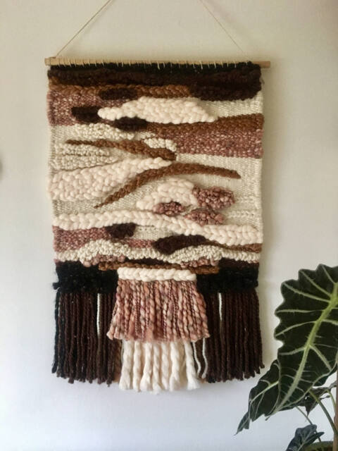 Autumn Hues Hand Woven Wall Tapestry Fiber Art Decor - 20x32 - image 1