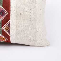 Handwoven Turkish Kilim Lumbar Pillow Bohemian Home Decor - 16x24 Inch - thumbnail 2