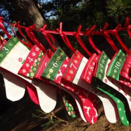 Handmade Mini Christmas Stockings Advent Calendar Makower Fabric - thumbnail 4