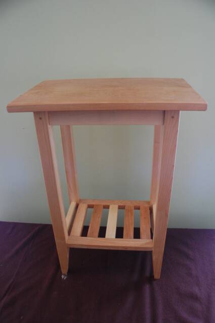 Rectangular Hard Maple & Cherry Shaker Style End Table With Shelf - image 1
