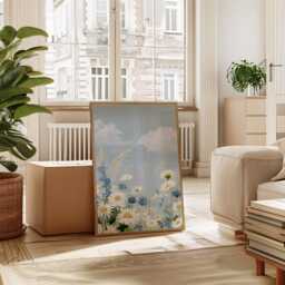 Blue Daisy Meadow Poster, Wildflower Print, Botanical Wall Art - thumbnail 4