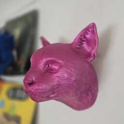 Cat Wall Art - Animal Mount- 3D Printed - thumbnail 1