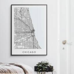 Chicago Map Print - Minimal Poster Art Illinois Usa - thumbnail 2