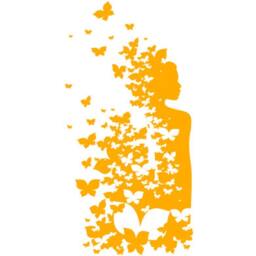Wall Decal Butterfly Girl, Wall Sticker, Girl Vinyl Stencil, Decor - thumbnail 2
