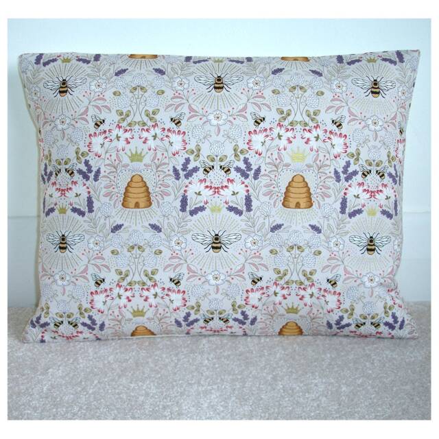 Beehive Pillow Cover Bee 12x16 Oblong Bees Lavender Garden Floral Cushion Case Sham Pillowcase 40cm - image 1