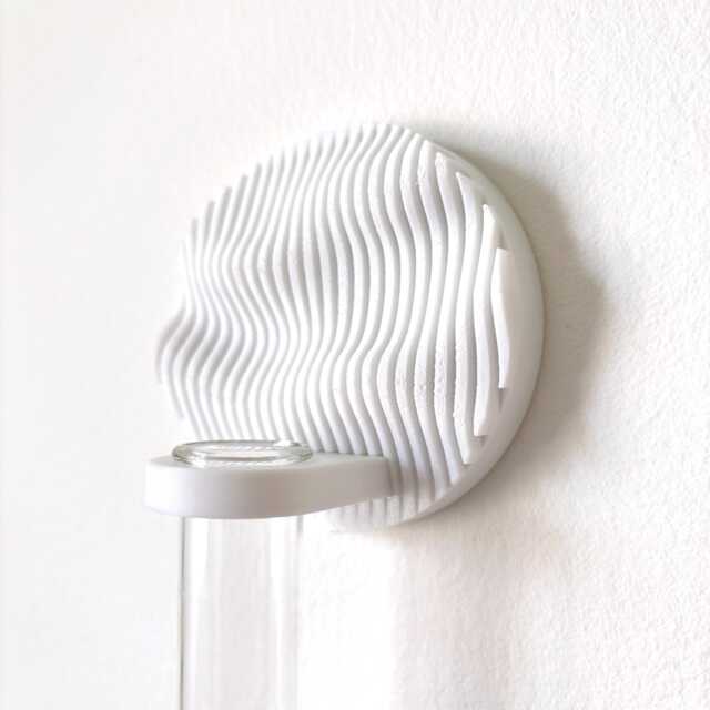 White Japandi Wall Vase/Minimalist Propagation Station - image 1