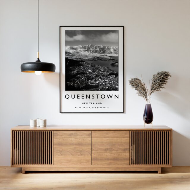 Queenstown New Zealand Travel Poster Minimalist Wall Art - image 1