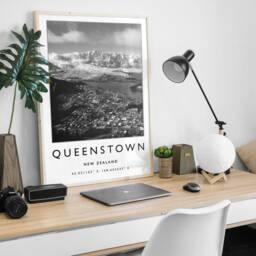 Queenstown New Zealand Travel Poster Minimalist Wall Art - thumbnail 2