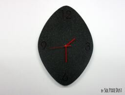 Black Granite Concrete Wall Clock/Modern Lozenge With Textured - Home Decor Minimalist Art Gift Idea - thumbnail 1