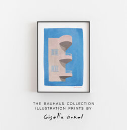 Tel Aviv Bauhaus Art Print, Illustrated Architecture Poster - thumbnail 1