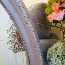 Beautiful Vintage Oval Pink Mirror - thumbnail 4