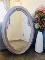 Beautiful Vintage Oval Pink Mirror