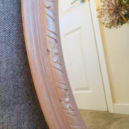 Beautiful Vintage Oval Pink Mirror - thumbnail 3