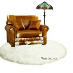 Shaggy Faux Fur Sheepskin Rug, Round Plush Area Rug