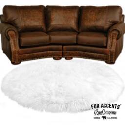 Shaggy Faux Fur Sheepskin Rug, Round Plush Area Rug - thumbnail 2