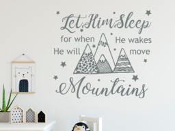 40% Off Mountains Quote Wall Decals. Nursery Stars Decal. Let Him Sleep For When He Wakes Will Move Mountains. Rustic Decor - thumbnail 1