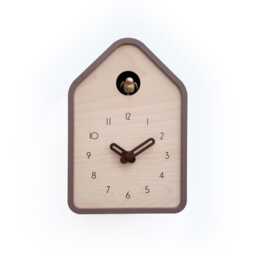 Modern Wooden Cuckoo Clock - Light Brown, Adjustable Volume - thumbnail 2